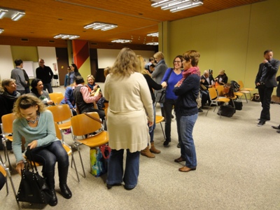 Eintreffen in der Aula