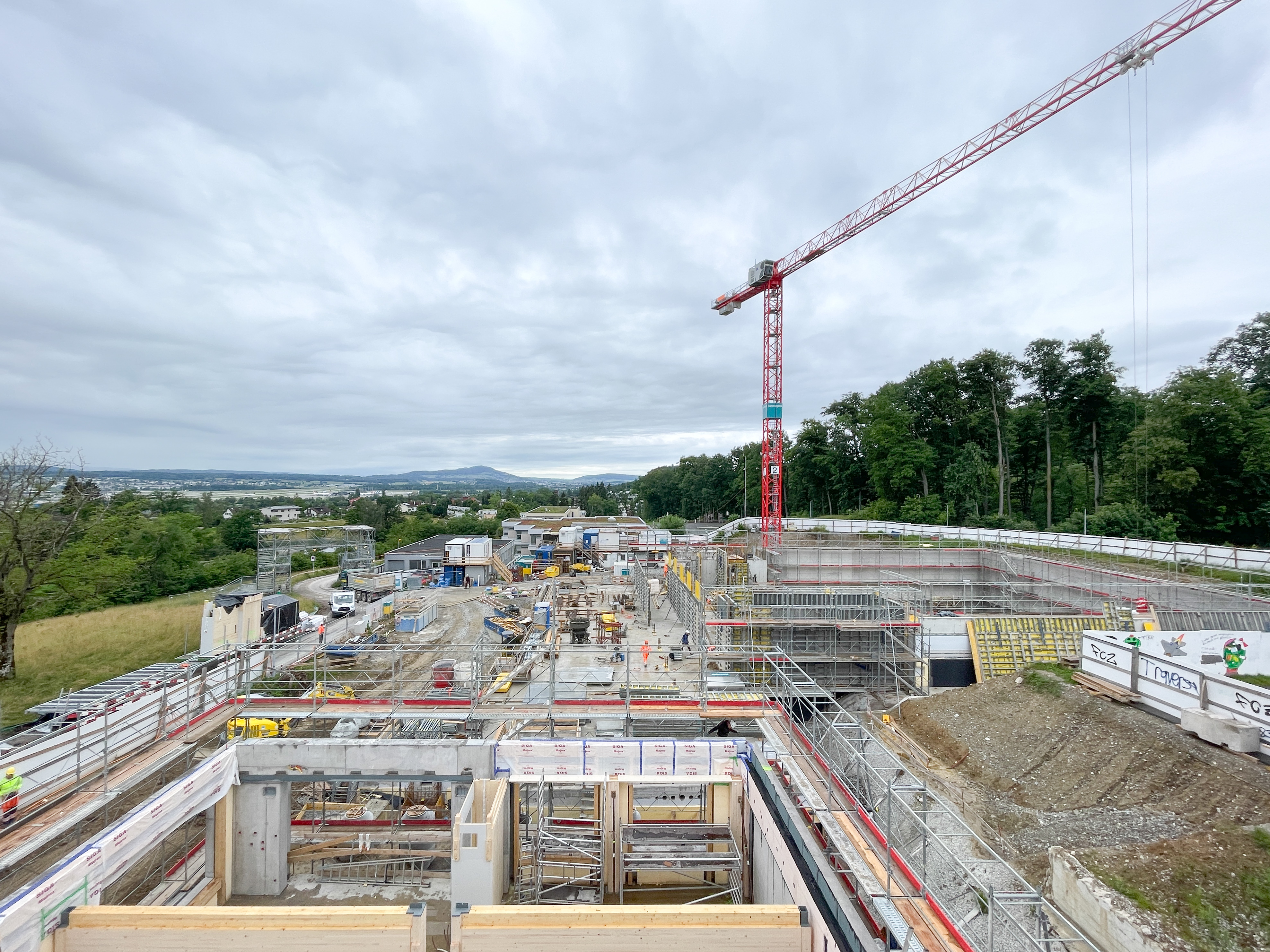 Blick auf die Baustelle Richtung Nordwest.