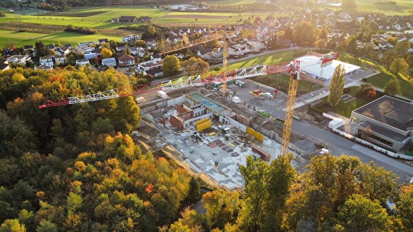 Drohnenaufnahme der Baustelle