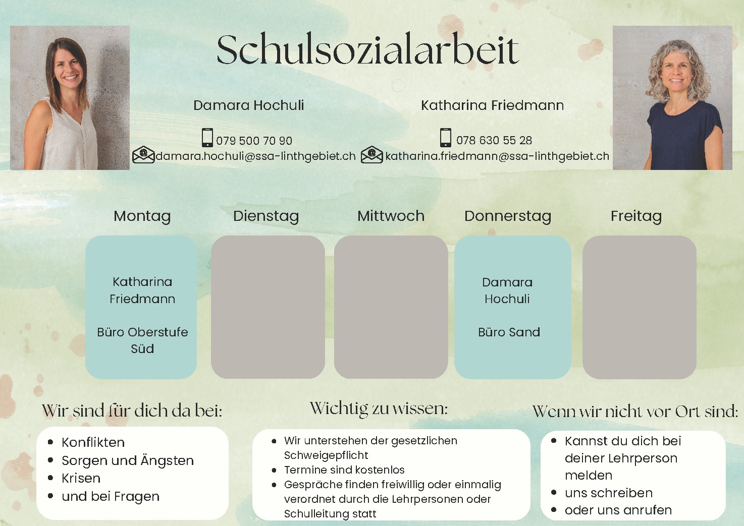Aushang Schulsozialarbeit