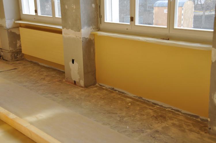 Jedes Stockwerk erhält eine eigene Farbe: Erdgeschoss