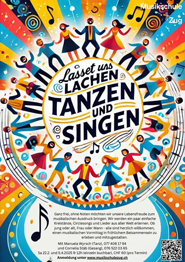 Flyer Kurs lasset uns lachen tanzen und singen