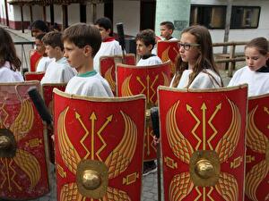 Nun folgte die Ausbildung mit Schild und 'pilum'.