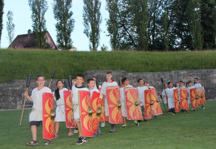 Marschübung im Amphitheater...