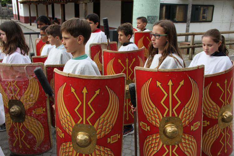 Nun folgte die Ausbildung mit Schild und 'pilum'.