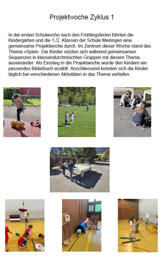 Projektwoche Zyklus 1