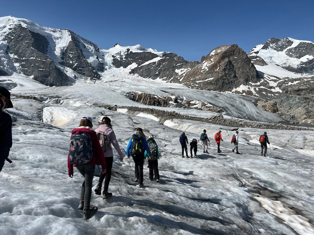 Auf dem Persgletscher mit Bergführer Hans