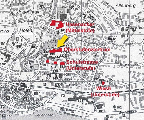 Lageplan der Schulhäuser