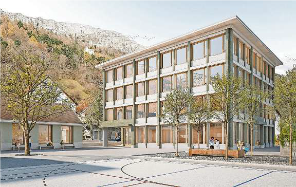 Plan des neuen Schulhauses