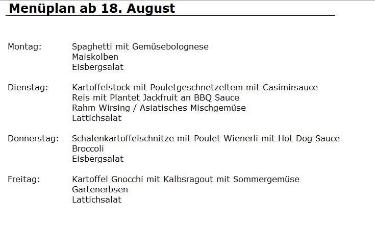 Mittagstisch