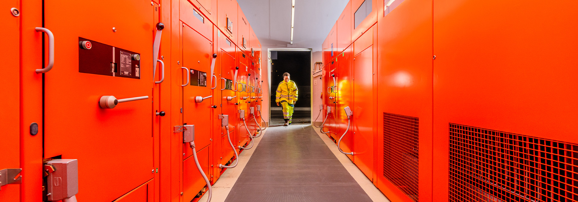 Innenansicht der Transformatorenstation Allmend 