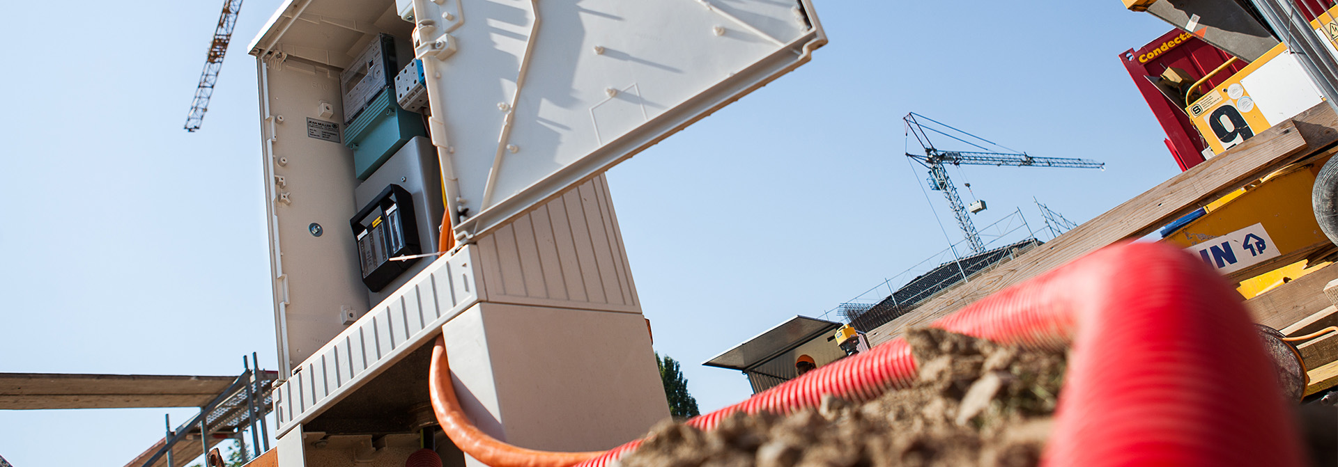 Bild provisorischer Baustrom der Gemeindewerke Villmergen