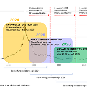 Stromeinkauf am Energiemarkt in Form einer Grafik