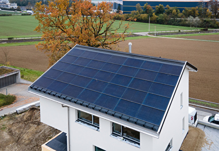 Drohnenbild Indach Photovoltaikanlage