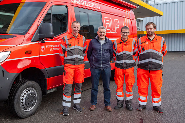Die Beschaffungsgruppe: René Niederberger, Toni Käslin, Paul Keiser und Armin Schneider.