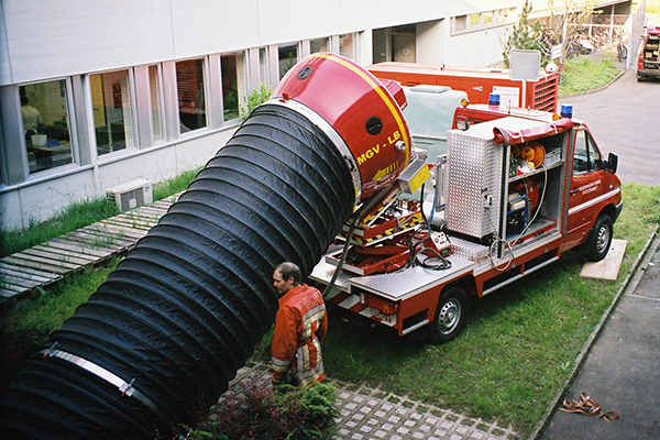 Der Mobile Grossventilator im Saugbetrieb beim Kantonsspital Nidwalden