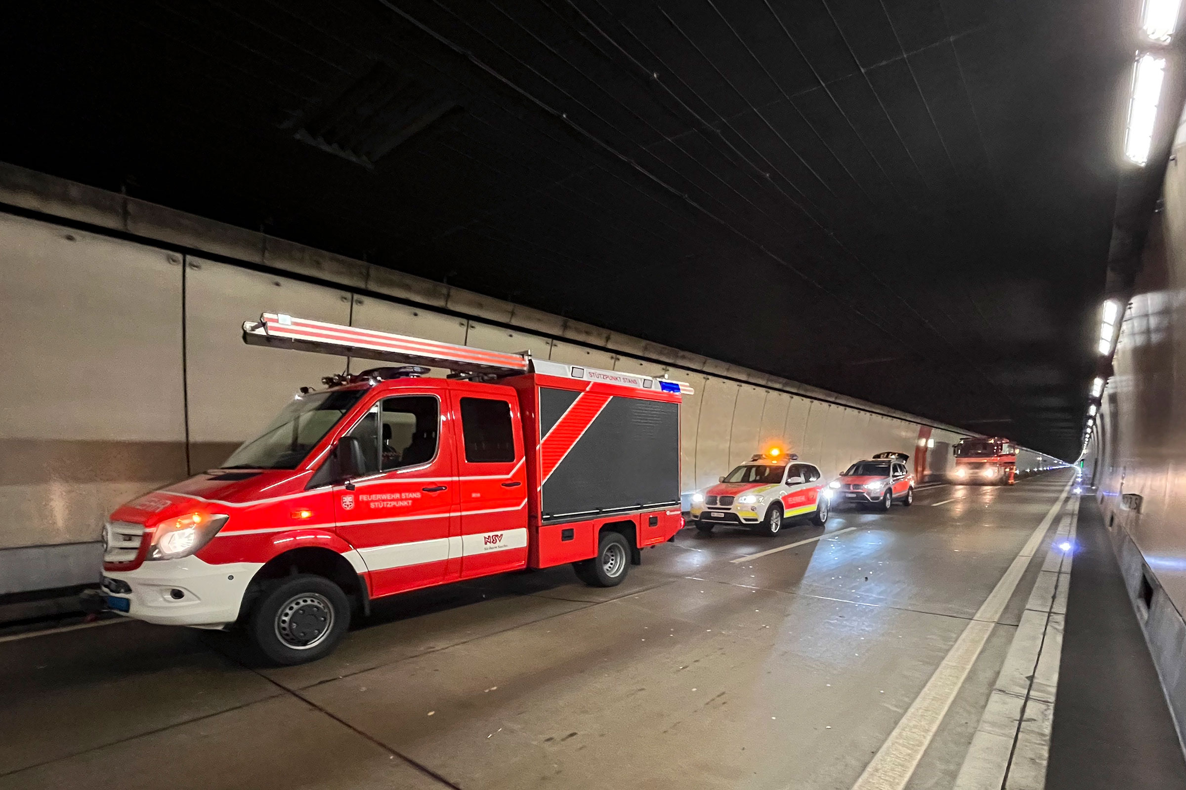 An diesem Tag rückt die Strassenrettungsgruppe zwei Mal zu Unfällen in den Seelisbergtunnel aus.