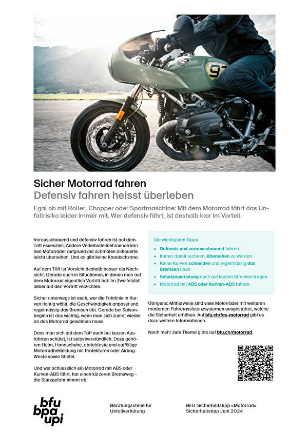 Sicherheitstipp: Sicher Motorrad fahren