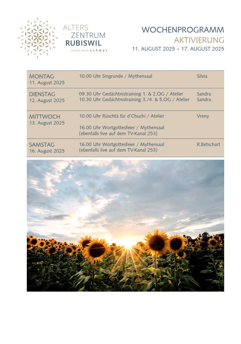 Wochenprogramm