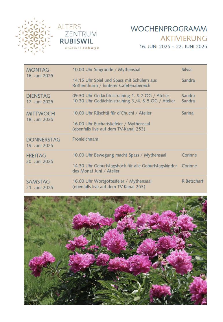 Wochenprogramm