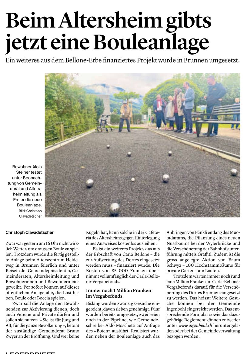 Boulebahn Eröffnung