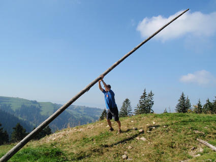 ... und beim Training für die nächsten "Highland-Games"