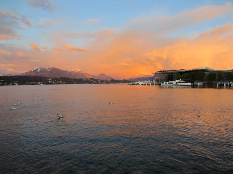 Aussicht bei der Rückfahrt nach Luzern
