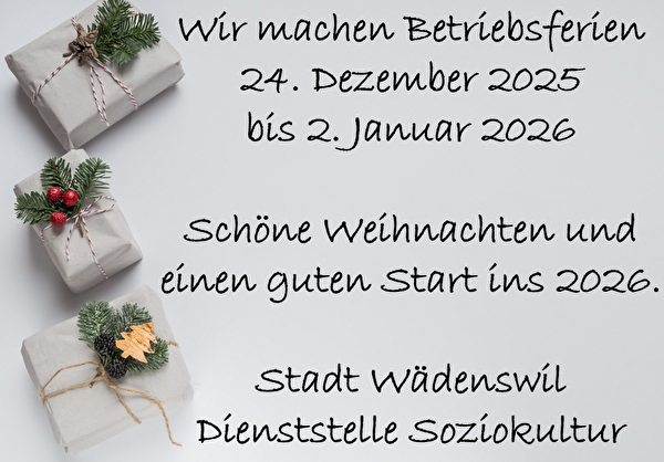 Betriebsferien 24.12.25 - 2.1.26