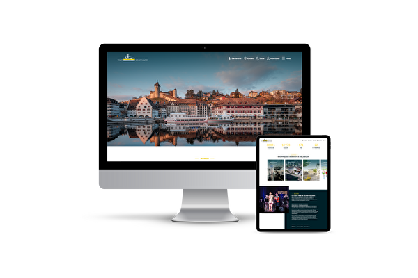Desktop- und Tablet-Ansicht Webauftritt Stadt Schaffhausen