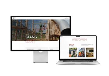 Desktop- und Tablet-Ansicht Webauftritt Gemeinde Stans