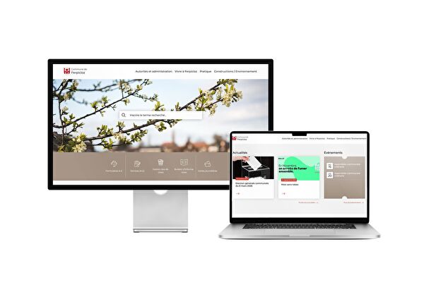 Desktop- und Tablet-Ansicht Webauftritt Gemeinde Feroicloz