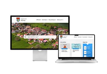 Desktop- und Tablet-Ansicht Webauftritt Gemeinde Orny