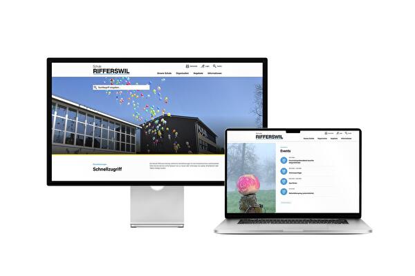 Desktop- und Tablet-Ansicht Webauftritt Schule Rifferswil