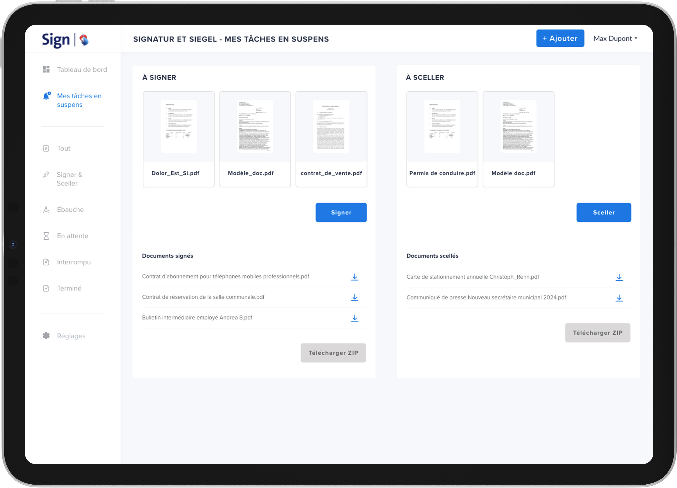 Plateforme de signatures et de cachets électroniques pour les services industriels