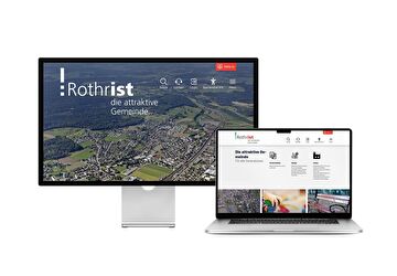 Desktop- und Tablet-Ansicht Webauftritt Gemeinde Rothrist