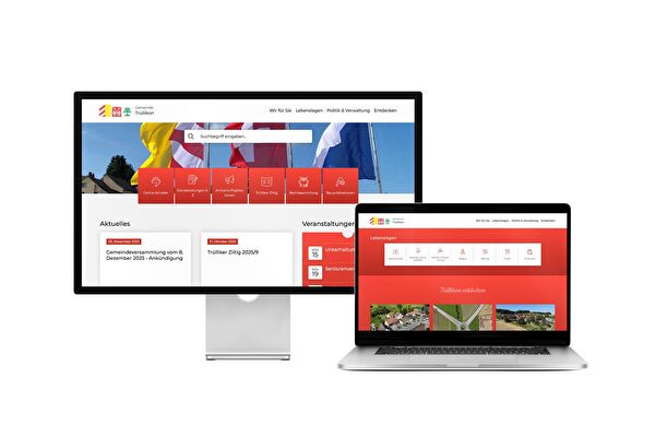 Desktop- und Tablet-Ansicht Webauftritt Gemeinde Trüllikon