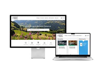 Desktop- und Tablet-Ansicht Webauftritt Gemeinde  Ormont-Dessous
