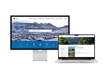 Desktop- und Tablet-Ansicht Webauftritt Gemeinde Zweisimmen
