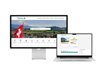 Desktop- und Tablet-Ansicht Webauftritt Gemeinde Studen