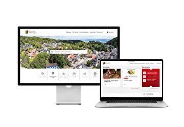 Desktop- und Tablet-Ansicht Webauftritt Gemeinde Saint-Cergue