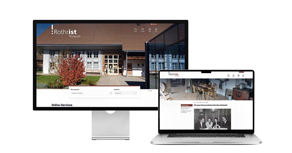 Desktop- und Tablet-Ansicht Webauftritt Heimatmuseum Rothrist