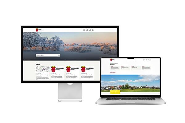 Desktop- und Tablet-Ansicht Webauftritt Gemeinde Häggenschwil