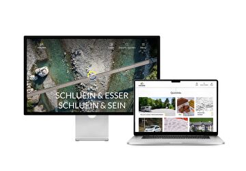 Desktop- und Tablet-Ansicht Webauftritt Gemeinde Schluein