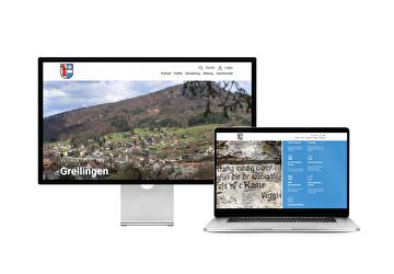 Desktop- und Tablet-Ansicht Webauftritt Gemeinde Grellingen