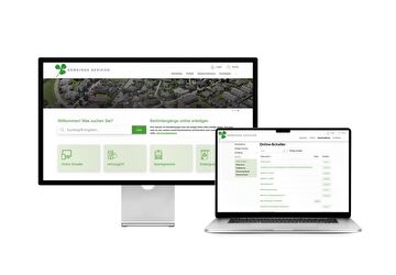 Desktop- und Tablet-Ansicht Webauftritt Gemeinde Berikon