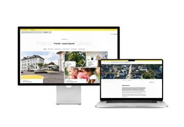 Desktop- und Tablet-Ansicht Webauftritt Gemeinde Pratteln