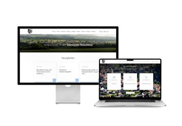 Desktop- und Tablet-Ansicht Webauftritt Gemeinde Röschenz
