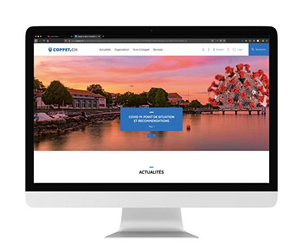 Aperçu de la page d'accueil du site internet de Coppet