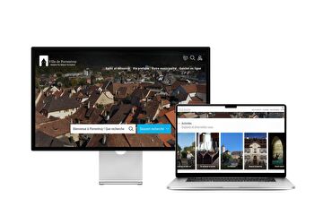 Desktop- und Tablet-Ansicht Webauftritt Stadt Ville de Porrentruy