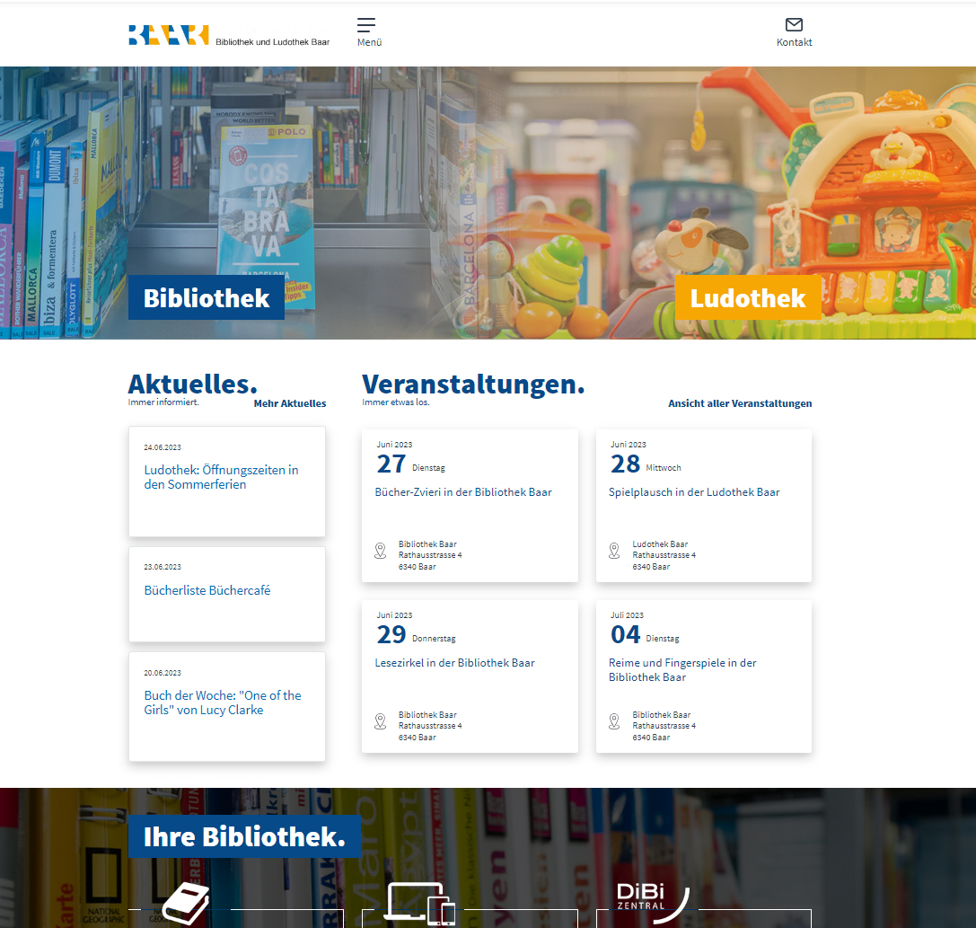 Site web de la bibliothèque de Baar